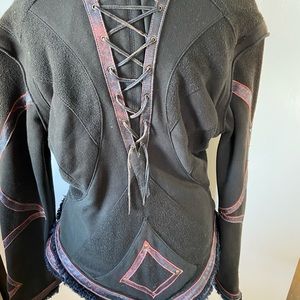 NWOT - A beautiful cotton and leather steam punk festival jacket